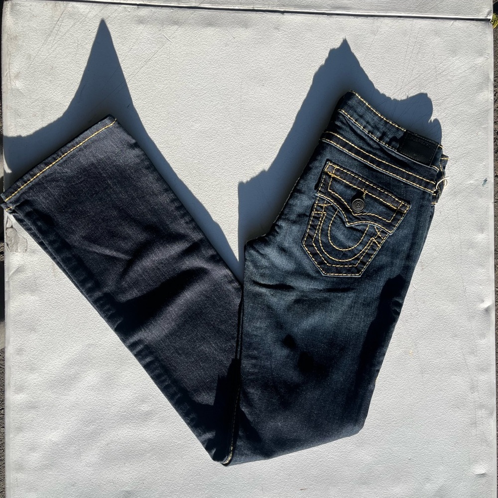 True Religion Dark Indigo Straight Leg Jeans